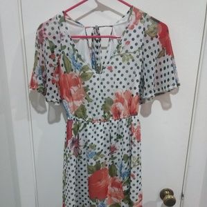 Cute polka dot floral dress